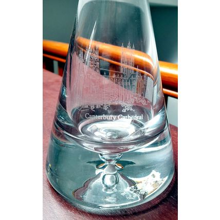 Pyramid Crystal Glass Decanter Laser Etched Canterbury Cathedral