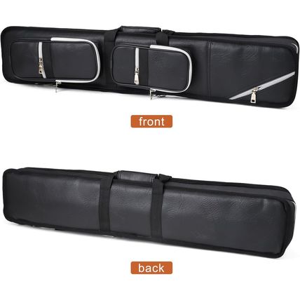 4X8 Pool Cue Case Billiard Stick Carrying Case Leatherette Soft Cue Bag Hold 4 B