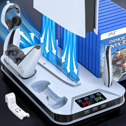 PS5 / PS5 Slim Cooling Station with Controller Charging Station for Playstation