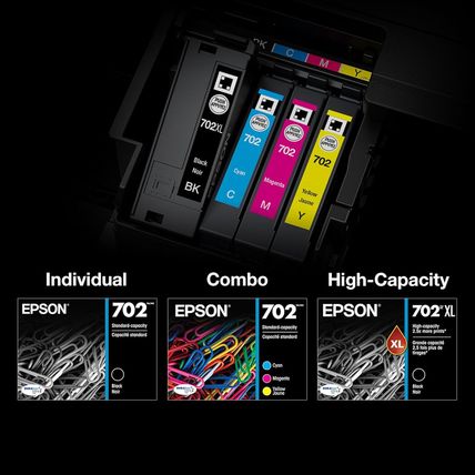 EPSON 702 Durabrite Ultra Ink Standard Capacity Black & Color Cartridge Combo Pa