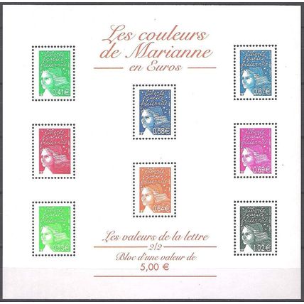France 2002 Yvert Bloc Feuillet 45 Neuf ** Cote (2015) 15.00 € Marianne Luquet