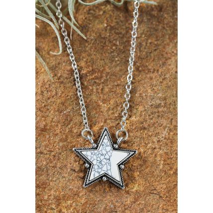 White Star Shape Pendant Chain Necklace