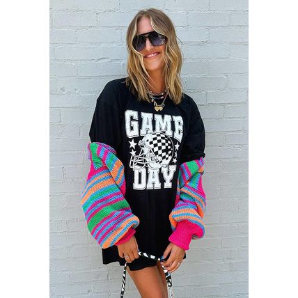 Black GAME DAY Checkerboard Rugby Football Helmet T Shirt
