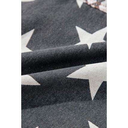 Black Star Snakeskin Printed Patchwork Denim Jacket