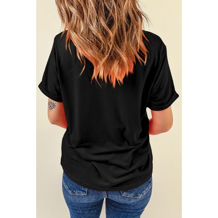 Black Bowknot MAMA Embroidered Crewneck Mothers Day T Shirt