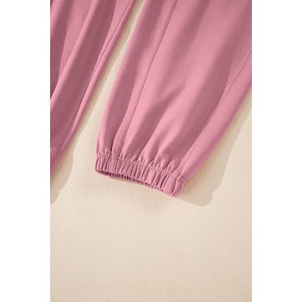 Light Pink Lace-up Elastic Waist Sleeveless Square Neck Jumpsuit
