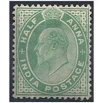 India 1902 SG121 1/2a Yellow-Green Mounted Mint ..