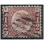 1870 SG48/9 1/2d Rose Plate 15 Good/Fine Used Check Letters "KF" ...