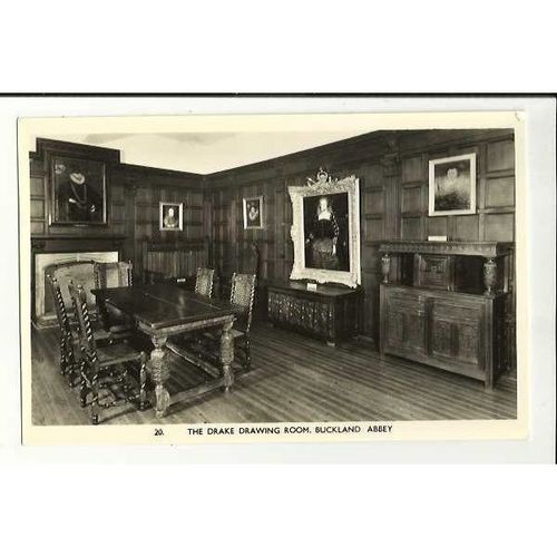 Devon BUCKLAND ABBEY Drake Drawing Room Postcard by Lilywhite (20)