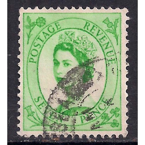 GB 1956 QE2 7d Bright Green wilding Wmk 165 SG 549 .( A478 )