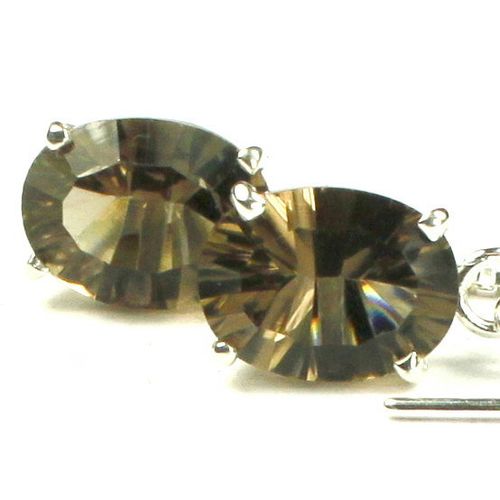 Smoky Quartz, 925 Sterling Silver Threader Earrings, SE003