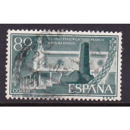 SPAIN 1956 20th ANNIV FRANCO'S OFFICE HEAD OF STATE 80 pta USED SG1262