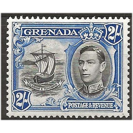 Grenada 1941 SG161a 2/- Black & Ultramarine Perf 13.5x12.5 Mounted Mint . .. .