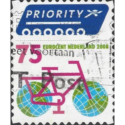 NETHERLANDS, Bicycle, Europe priority, white 2008, 0.75