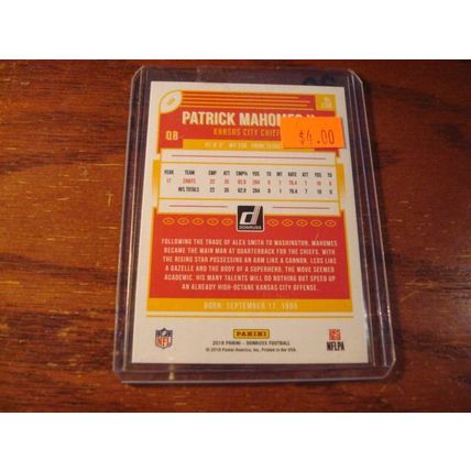 2018 Donruss, 2nd Year, PATRICK MAHOMES, Chiefs