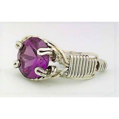 Alexandrite Sterling Silver Wire Wrap Gemstone Ring sz 8