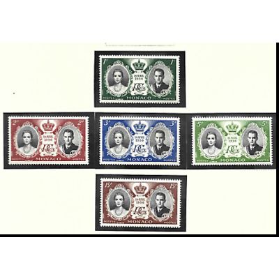 Monaco Stamps Scott #366 To 370, Mint Never Hinged