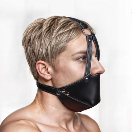 Strict Mouth Harness with Ball Gag Mask Bondage Vegan Leather S&M BDSM S&M Slave