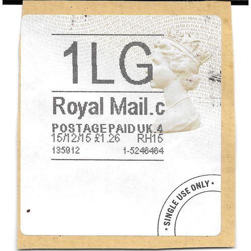 posted 15th December 2015 - anniversary? birthdate? GB Stamp single use