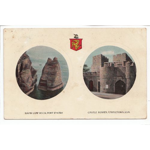 Isle of Man IOM 1909 H Hough Multivew Postcard