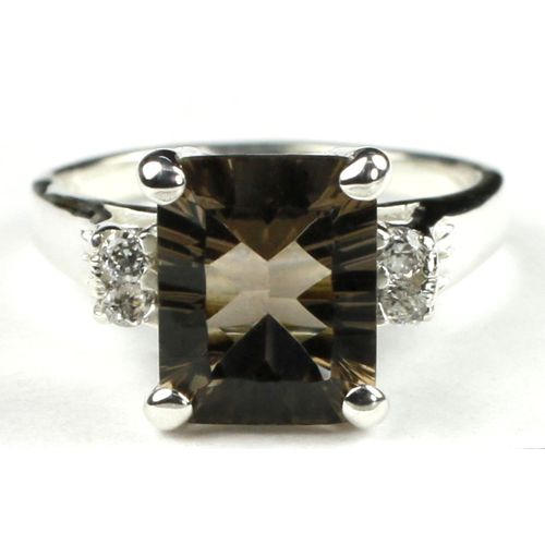 Smoky Quartz, 925 Sterling Silver Ring, SR221