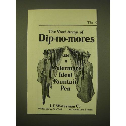 1902 Waterman's Ideal Fountain Pen Ad - The vast army of dip-no-mores