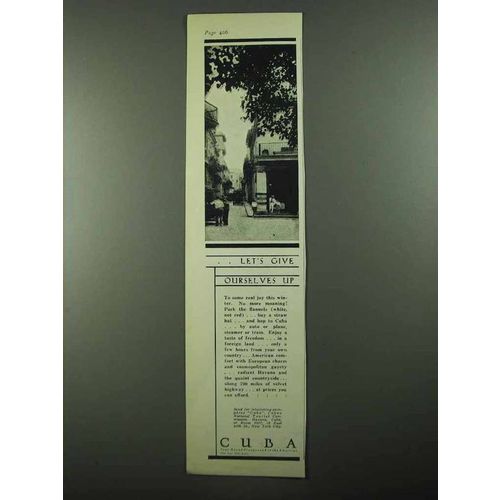 1931 Cuba Tourism Ad - Let's Give Ourselves Up