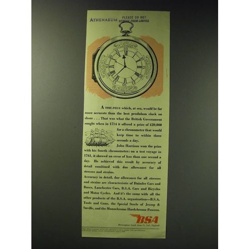 1942 BSA Birmingham Small Arms Ad - A time-piece