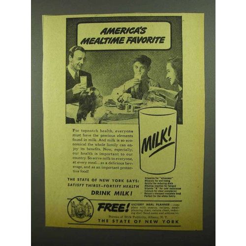 1942 Bureau of Milk Publicity Ad - Mealtime Favorite
