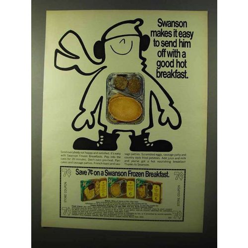 1971 Swanson Frozen Breakfasts Ad - Send Him Off