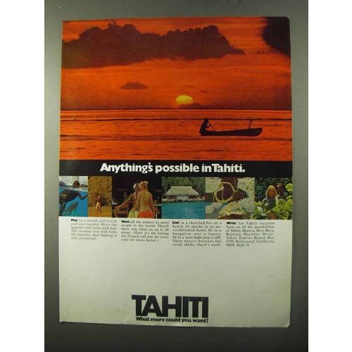 1971 Tahiti Tourism Ad - Anything's Possible