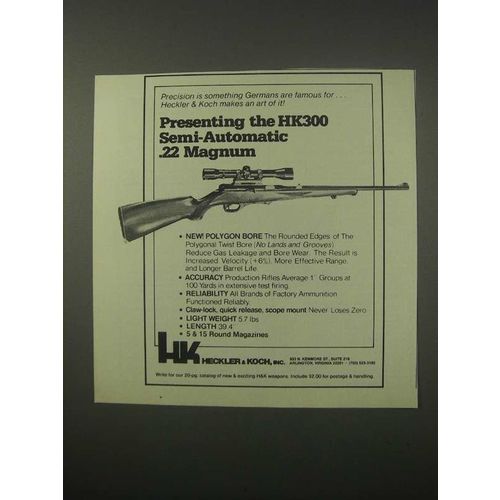 1979 Heckler & Koch HK300 Rifle Ad - Semi-Automatic