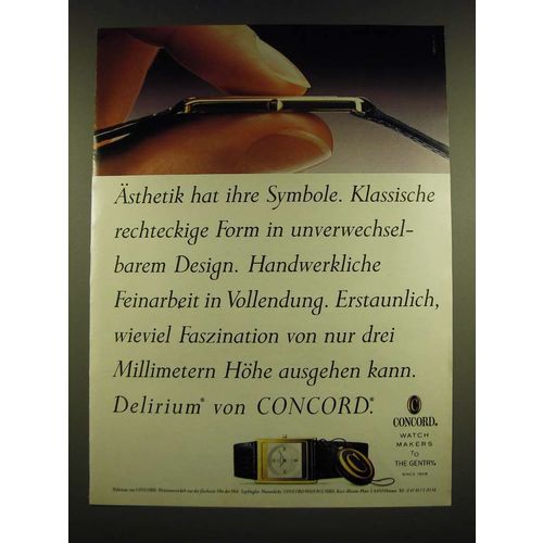 1990 Concord Delirium Watch Ad (in German) - Asthetik hat ihre Symbole