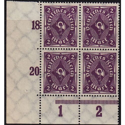GERMANY REICH [1922] MiNr 0224 a ( **/mnh ) [01] 4er Eckrand