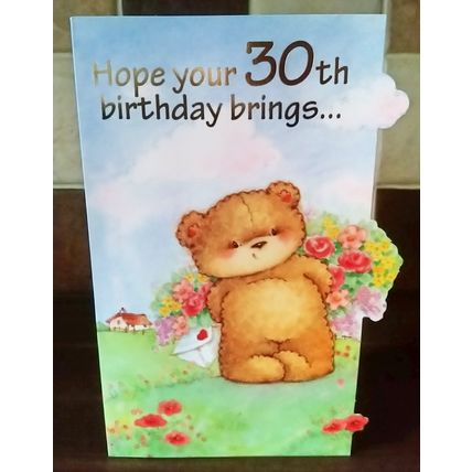 30th birthday card - Woolly Bear - #022
