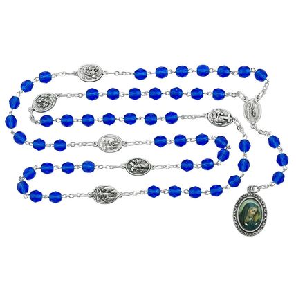 Seven Sorrow Chaplet, Blue, with Gift Box