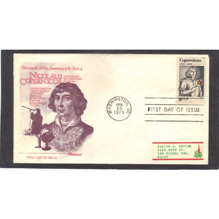 FDC Fleetwood 1488 8c Nicolaus Copernicus (Cachet-Label/A) CV42221