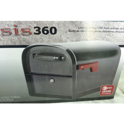 Mailbox Oasis 360 Architectural LOCK 2 door HD Black Powder Coat Galv. Steel