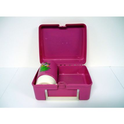 Barbie Hollywood Lunchbox Vintage Pink Plastic Lunch Box w/Thermos 1988