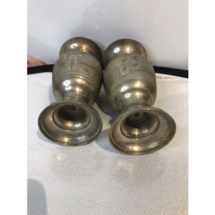 Pair of Small Metal Vintage Vases