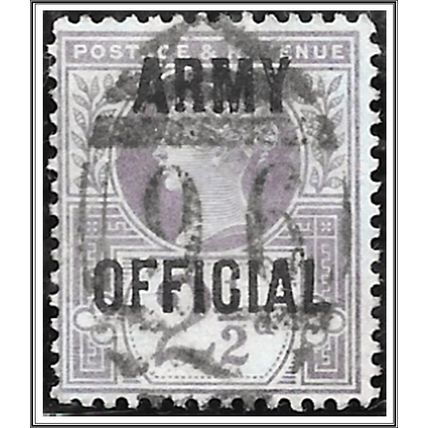QV 1896 - 1901 2½d Purple-Blue SGO44 Army Official Used