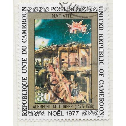 CAMEROUN CAMEROONS 1977 CHRISTMAS XMAS NATIVITY PAINTING ALTDORFER ALBRECHT USED