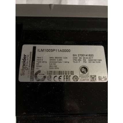NEW SCHNEIDER ELECTRIC ILM1003P11A0000 5.8NM 3000 RPM KEYED SHAFT SERVO MOTOR,AD