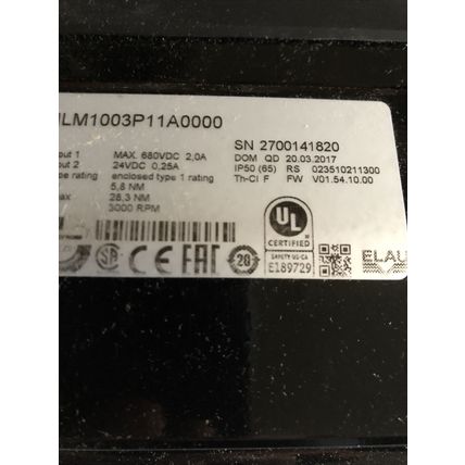 NEW SCHNEIDER ELECTRIC ILM1003P11A0000 5.8NM 3000 RPM KEYED SHAFT SERVO MOTOR,AD