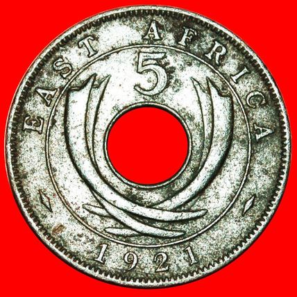 GREAT BRITAIN:EAST AFRICA★5 CENTS 1921 GEORGE V (1911-1936)★LOW START★NO RESERVE
