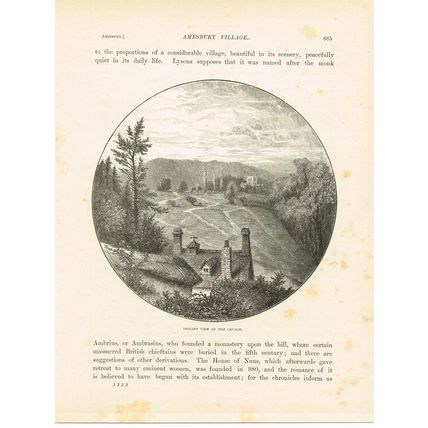 Amesbury Church, Wiltshire, Distant View, Book Illustration (Print), c1891