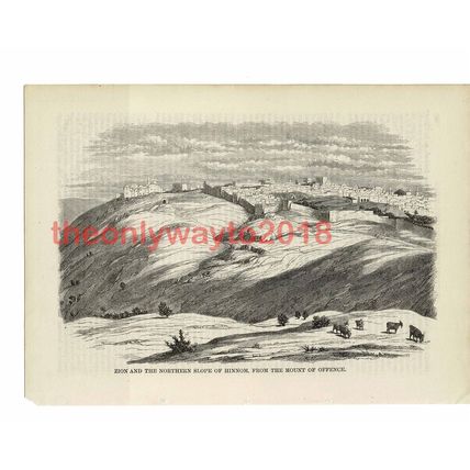 Zion & North Slope of Hinnom, Holy Land, Book Illustration (Print), 1861