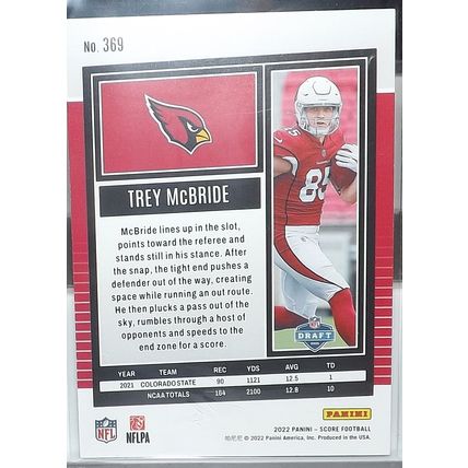 2022 Panini Score TREY MCBRIDE (Cardinals) Rookie Card #369