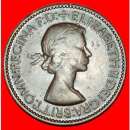 ⰆSHIP 1953-1970:GREAT BRITAIN★1/2 PENNY 1953★DIE 2★UNCOMMON★LOW START★NO RESERVE