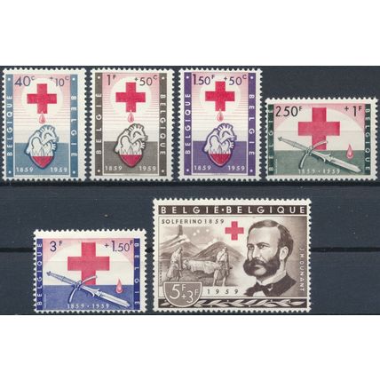 Red Cross Centenary - Belgium 1959 - NM H - MiNr 1149/54